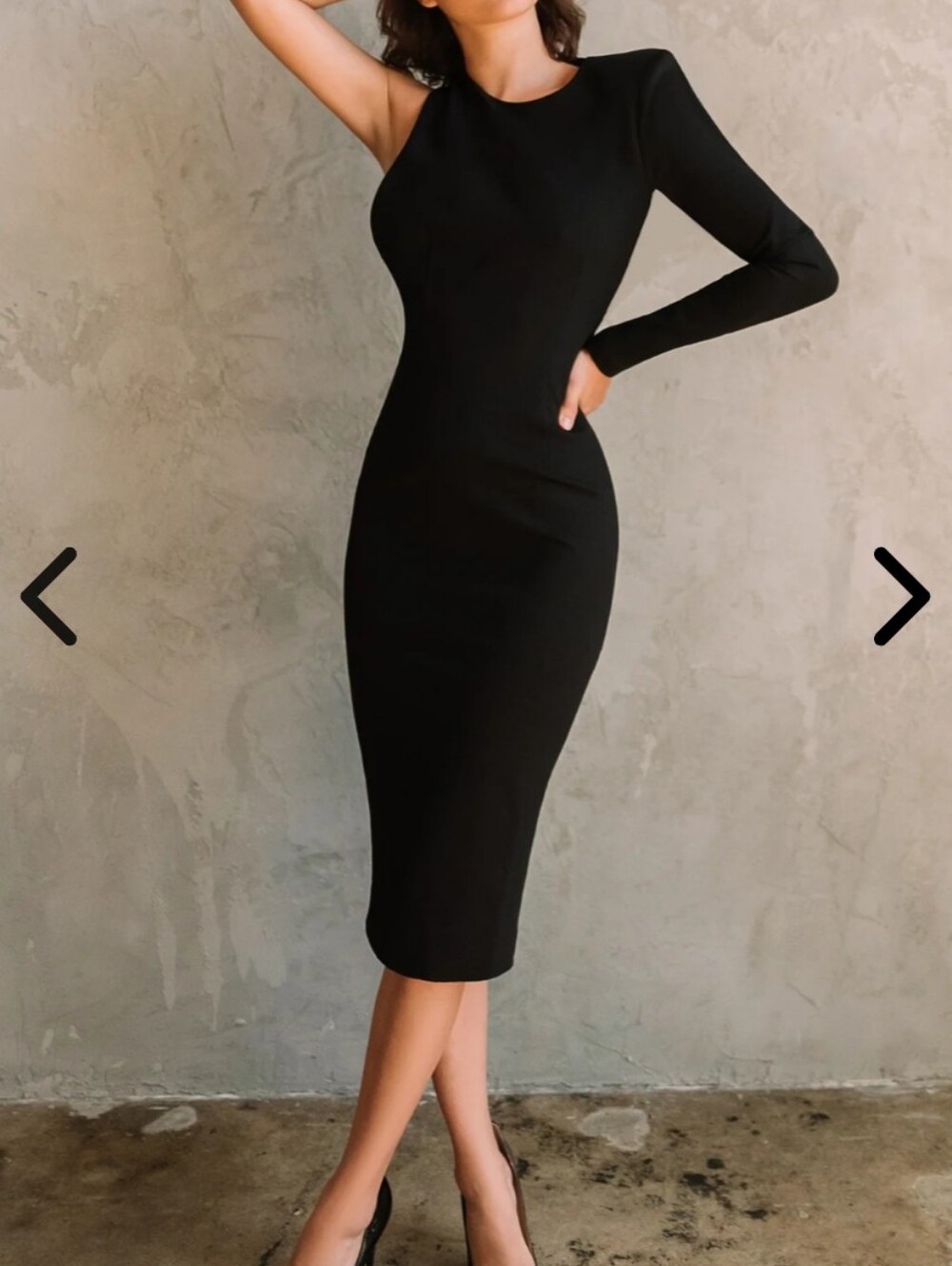 Aliava-Elvia One Sleeve MIDI dress